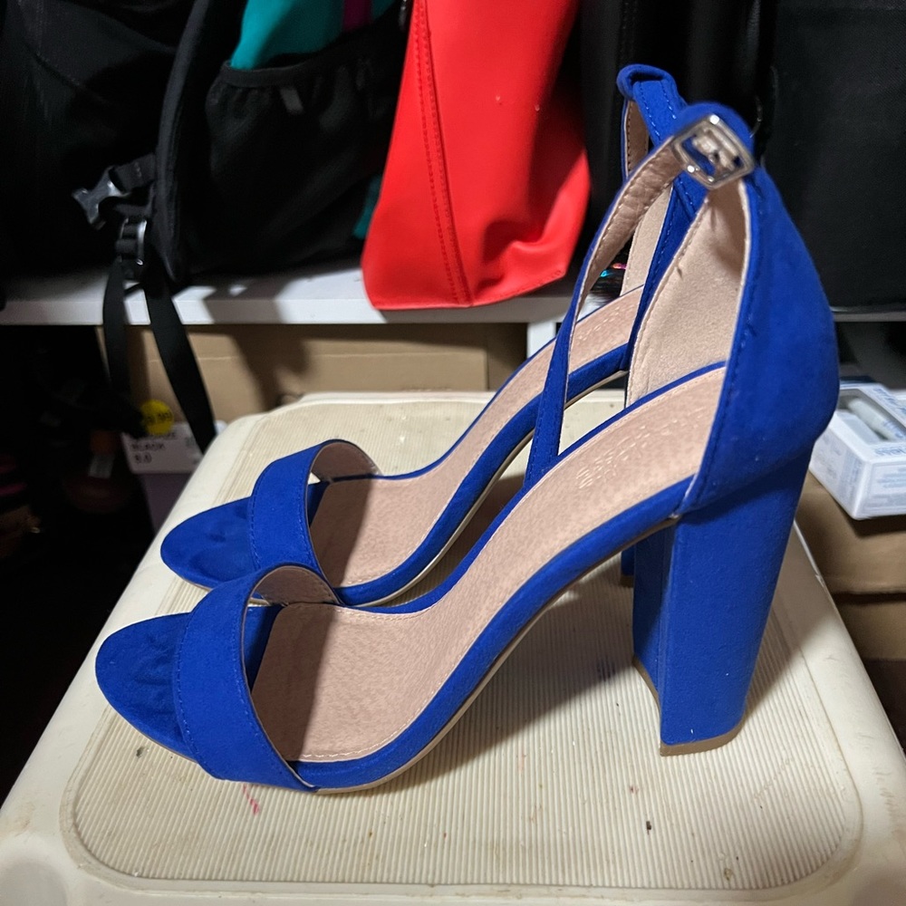 Cobalt suede heels